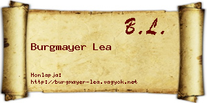 Burgmayer Lea névjegykártya